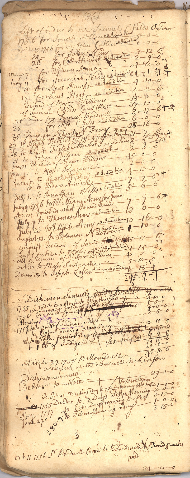 Jonathan Ashley's account book