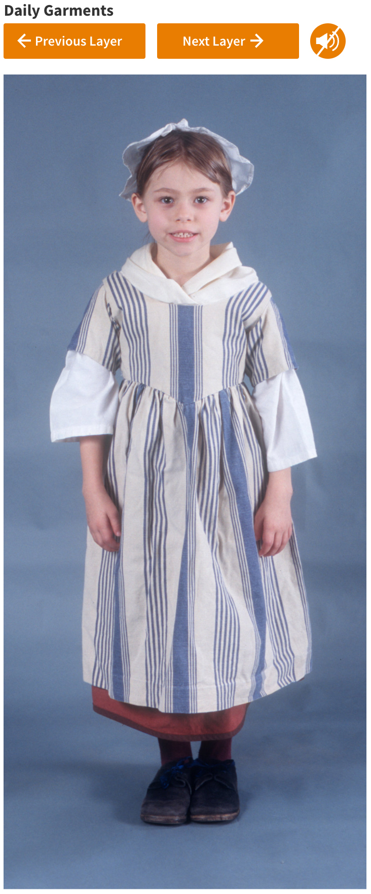 Colonial girl's clothing