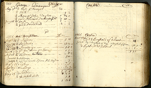 Heber Honestman's account at Elijah Williams' store